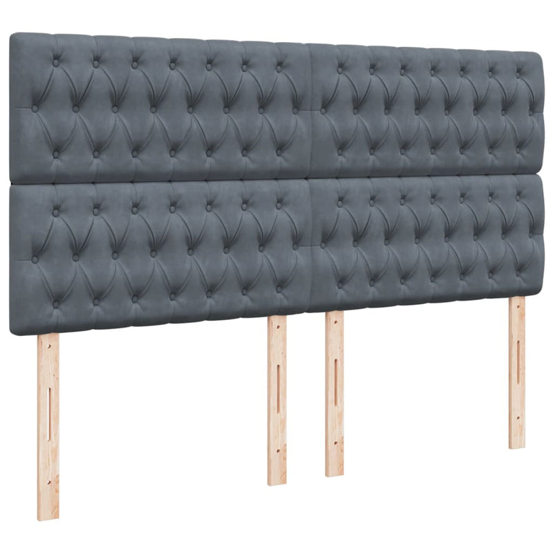 vidaXL sötétszürke bársony rugós ágy matraccal 200x200 cm