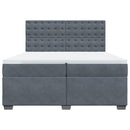 vidaXL sötétszürke bársony rugós ágy matraccal 200x200 cm