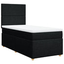 vidaXL fekete szövet rugós ágy matraccal 80 x 200 cm