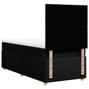 vidaXL fekete szövet rugós ágy matraccal 80 x 200 cm