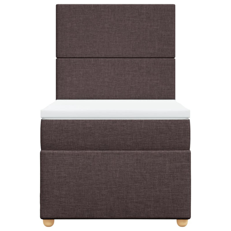 vidaXL sötétbarna szövet rugós ágy matraccal 80 x 200 cm