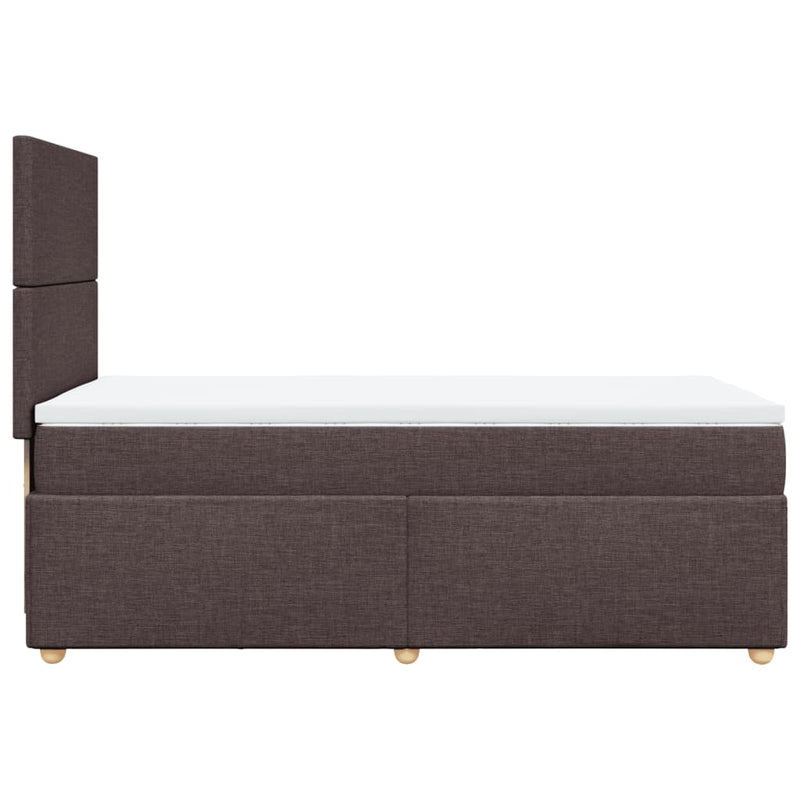 vidaXL sötétbarna szövet rugós ágy matraccal 80 x 200 cm