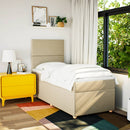 vidaXL krémszínű szövet rugós ágy matraccal 80 x 200 cm