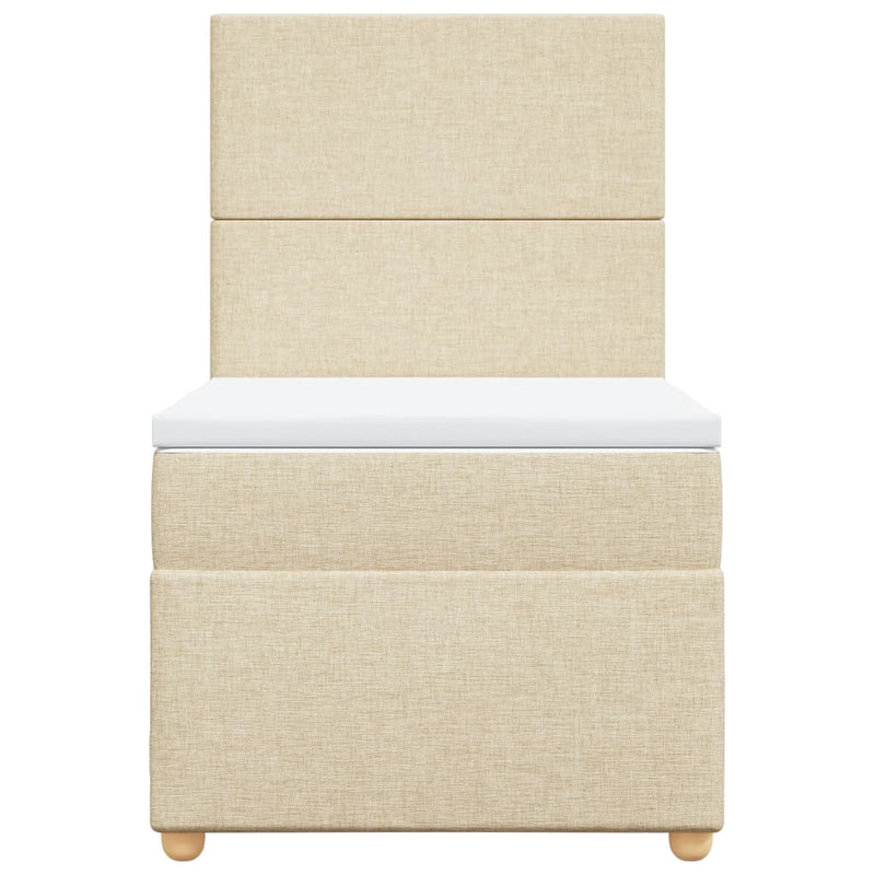 vidaXL krémszínű szövet rugós ágy matraccal 80 x 200 cm