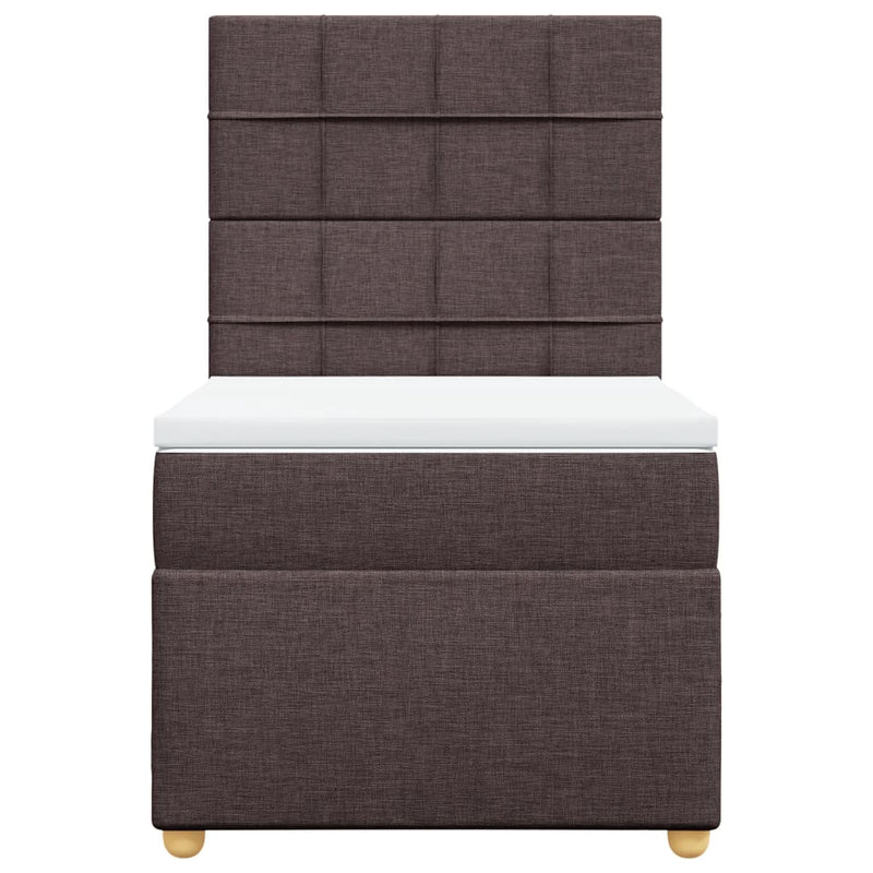 vidaXL sötétbarna szövet rugós ágy matraccal 80 x 200 cm