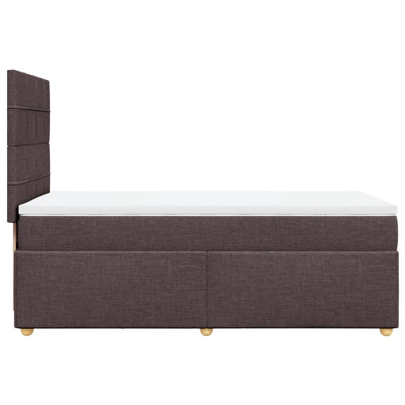 vidaXL sötétbarna szövet rugós ágy matraccal 80 x 200 cm