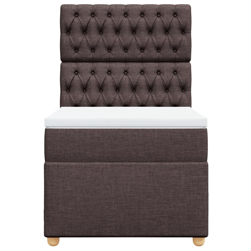 vidaXL sötétbarna szövet rugós ágy matraccal 80 x 200 cm