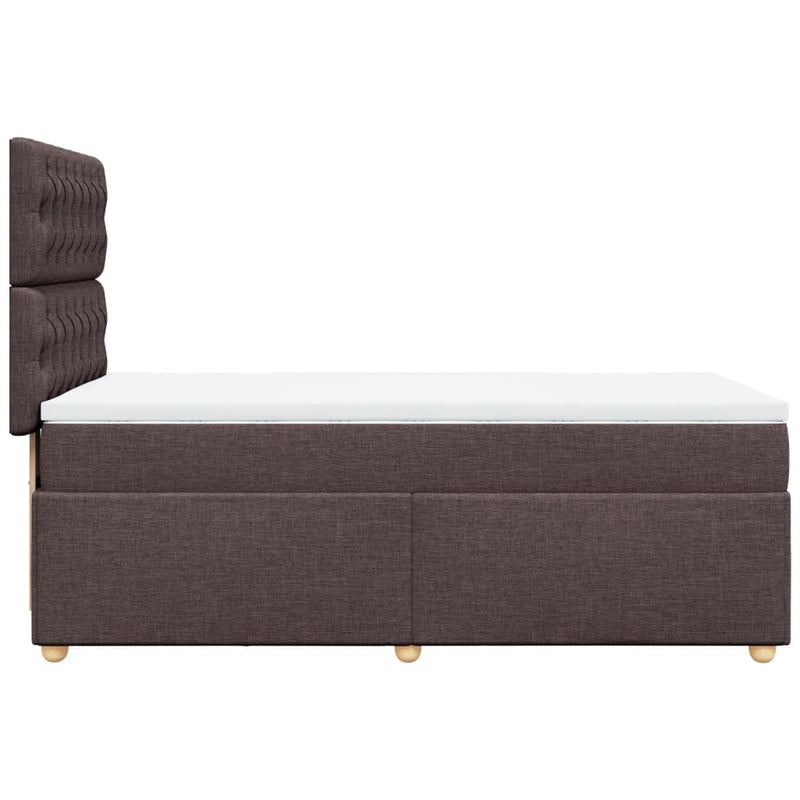 vidaXL sötétbarna szövet rugós ágy matraccal 80 x 200 cm