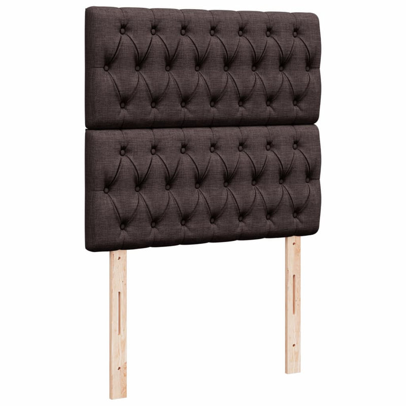 vidaXL sötétbarna szövet rugós ágy matraccal 80 x 200 cm
