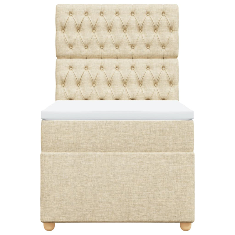 vidaXL krémszínű szövet rugós ágy matraccal 80 x 200 cm