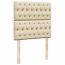 vidaXL krémszínű szövet rugós ágy matraccal 80 x 200 cm