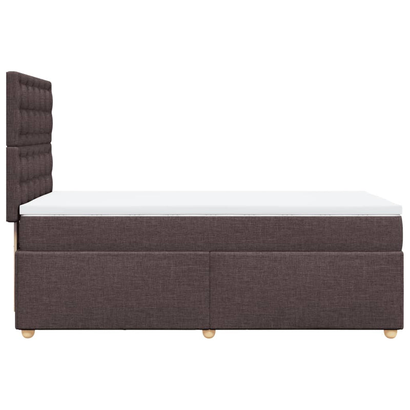 vidaXL sötétbarna szövet rugós ágy matraccal 80 x 200 cm