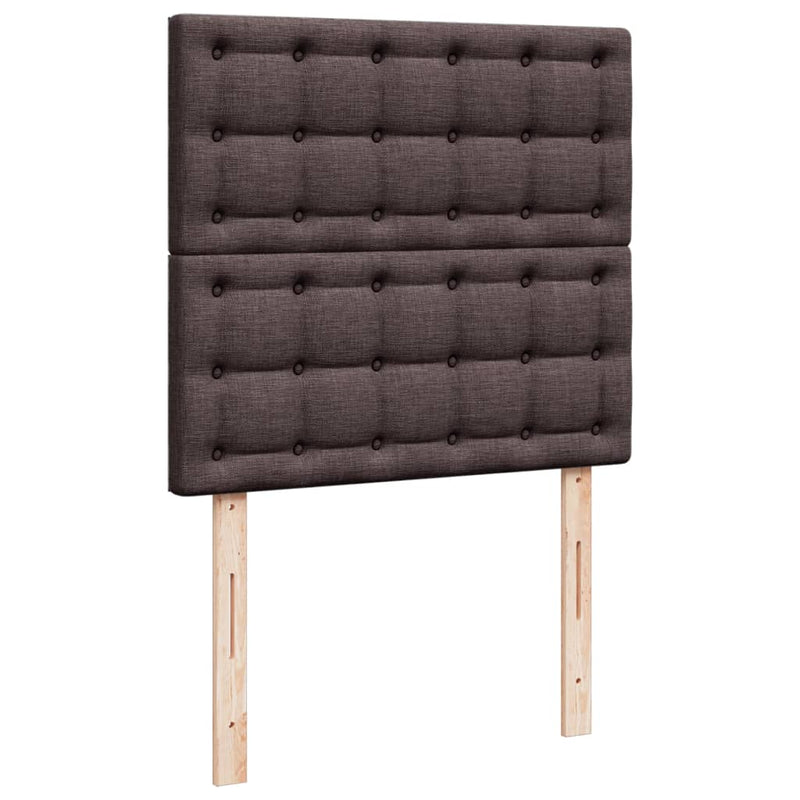 vidaXL sötétbarna szövet rugós ágy matraccal 80 x 200 cm