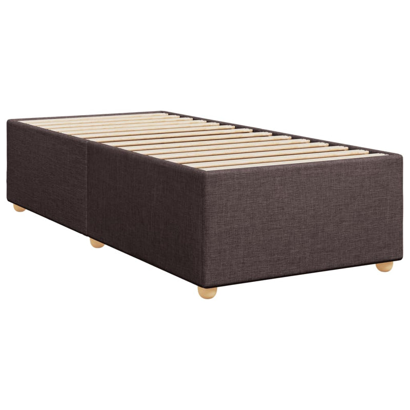 vidaXL sötétbarna szövet rugós ágy matraccal 80 x 200 cm