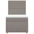 vidaXL tópszínű szövet rugós ágy matraccal 90 x 190 cm