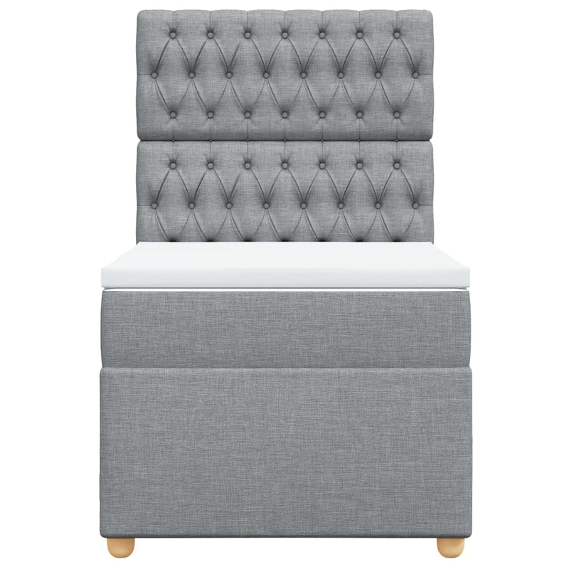 vidaXL világosszürke szövet rugós ágy matraccal 90x190 cm