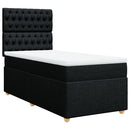 vidaXL fekete szövet rugós ágy matraccal 90x190 cm