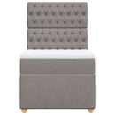 vidaXL tópszínű szövet rugós ágy matraccal 90 x 190 cm