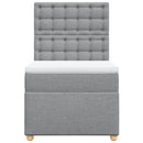 vidaXL világosszürke szövet rugós ágy matraccal 90x190 cm