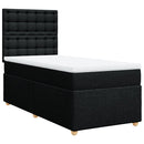 vidaXL fekete szövet rugós ágy matraccal 90x190 cm