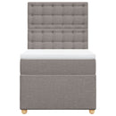 vidaXL tópszínű szövet rugós ágy matraccal 90 x 190 cm