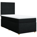 vidaXL fekete szövet rugós ágy matraccal 90x200 cm