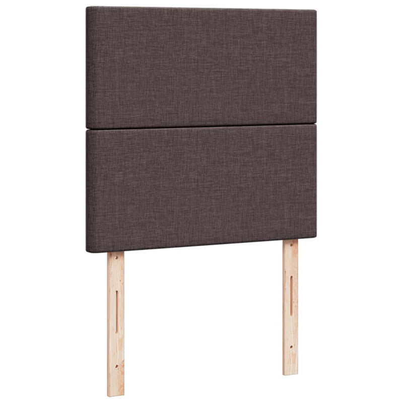 vidaXL sötétbarna szövet rugós ágy matraccal 90 x 200 cm