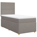 vidaXL tópszínű szövet rugós ágy matraccal 90 x 200 cm