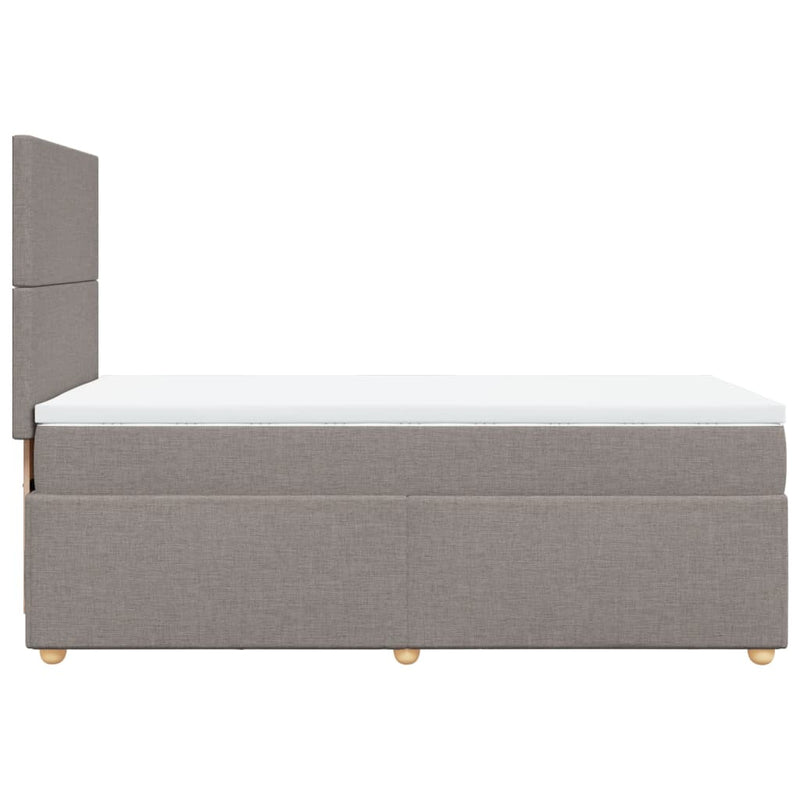 vidaXL tópszínű szövet rugós ágy matraccal 90 x 200 cm