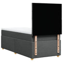 vidaXL sötétszürke szövet rugós ágy matraccal 90 x 200 cm