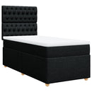 vidaXL fekete szövet rugós ágy matraccal 90x200 cm