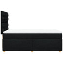 vidaXL fekete szövet rugós ágy matraccal 90x200 cm
