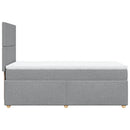 vidaXL világosszürke szövet rugós ágy matraccal 100 x 200 cm