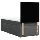vidaXL sötétszürke szövet rugós ágy matraccal 100 x 200 cm