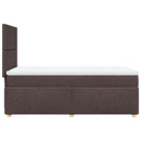 vidaXL sötétbarna szövet rugós ágy matraccal 100 x 200 cm