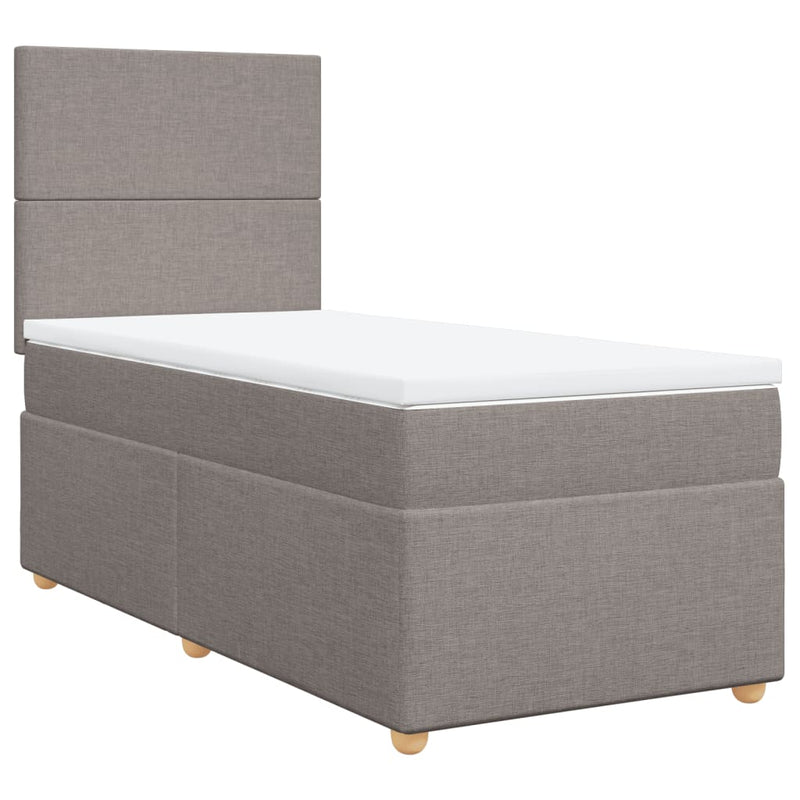 vidaXL tópszínű szövet rugós ágy matraccal 100 x 200 cm