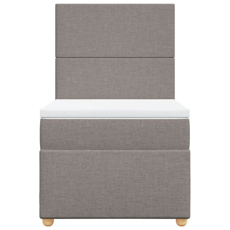 vidaXL tópszínű szövet rugós ágy matraccal 100 x 200 cm