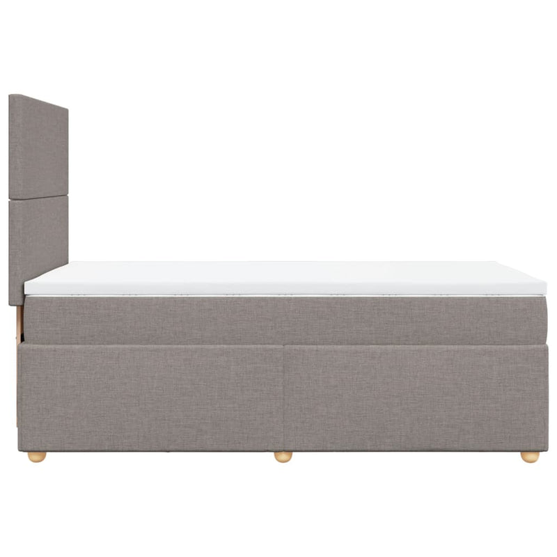 vidaXL tópszínű szövet rugós ágy matraccal 100 x 200 cm