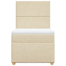 vidaXL krémszínű szövet rugós ágy matraccal 100 x 200 cm