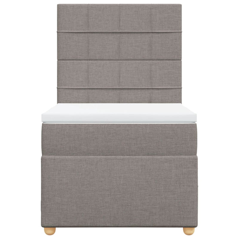 vidaXL tópszínű szövet rugós ágy matraccal 100 x 200 cm