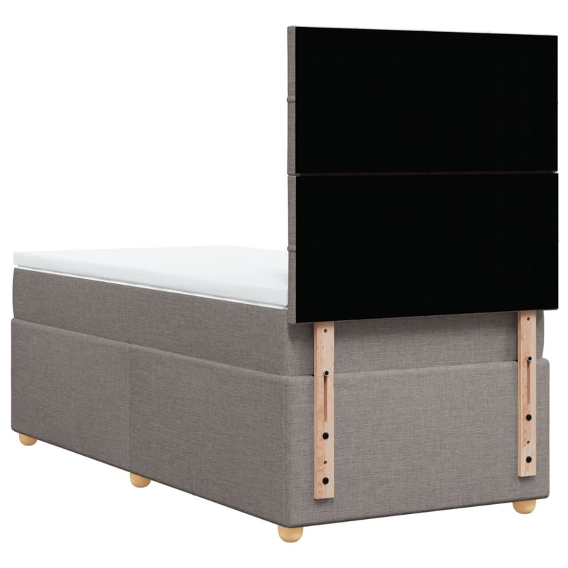 vidaXL tópszínű szövet rugós ágy matraccal 100 x 200 cm