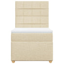 vidaXL krémszínű szövet rugós ágy matraccal 100 x 200 cm