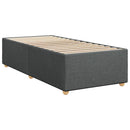 vidaXL sötétszürke szövet rugós ágy matraccal 100 x 200 cm