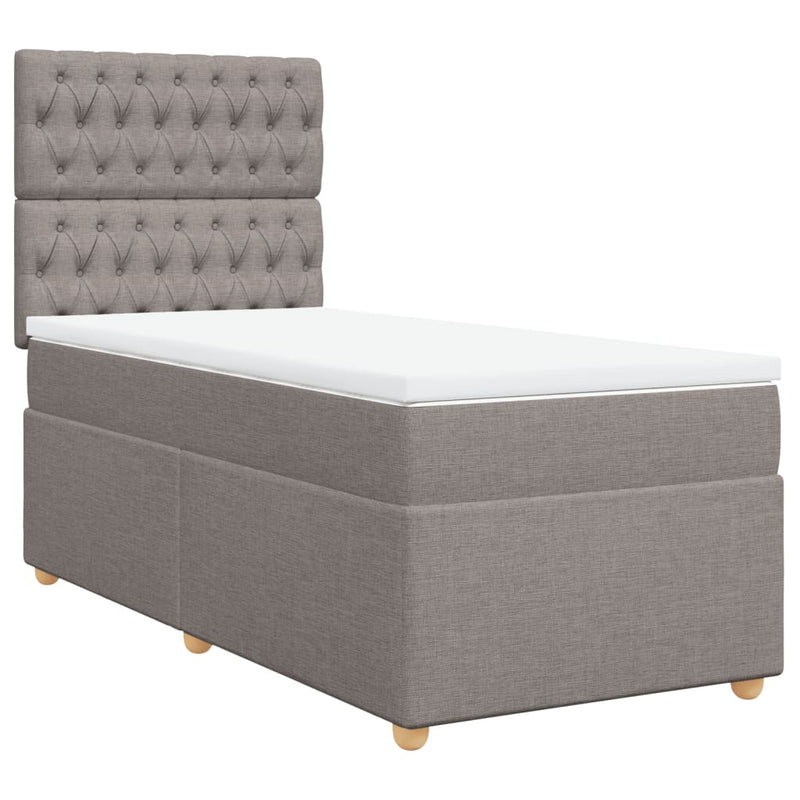 vidaXL tópszínű szövet rugós ágy matraccal 100 x 200 cm
