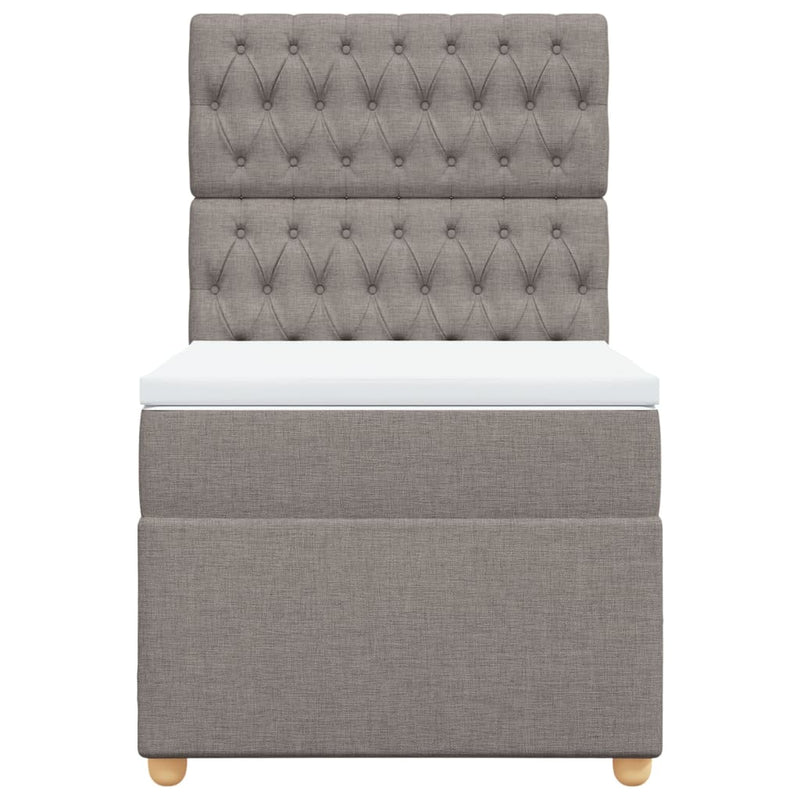 vidaXL tópszínű szövet rugós ágy matraccal 100 x 200 cm
