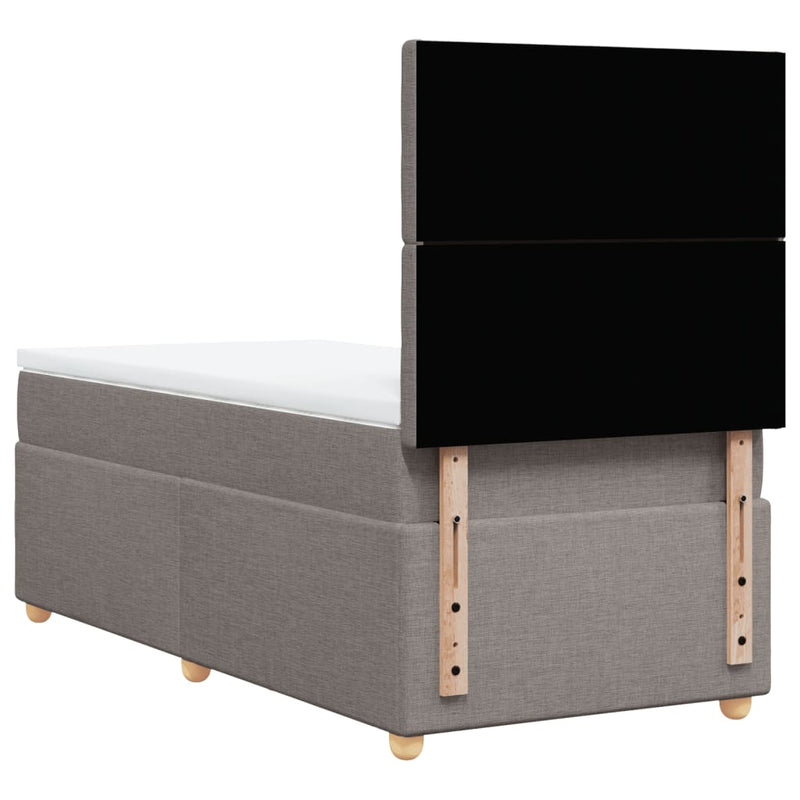 vidaXL tópszínű szövet rugós ágy matraccal 100 x 200 cm