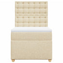 vidaXL krémszínű szövet rugós ágy matraccal 100 x 200 cm