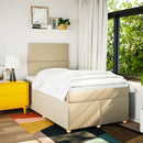 vidaXL krémszínű szövet rugós ágy matraccal 120 x 190 cm