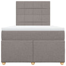 vidaXL tópszínű szövet rugós ágy matraccal 120 x 190 cm