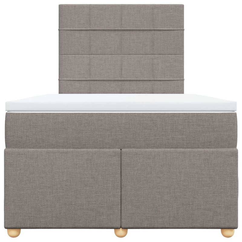 vidaXL tópszínű szövet rugós ágy matraccal 120 x 190 cm